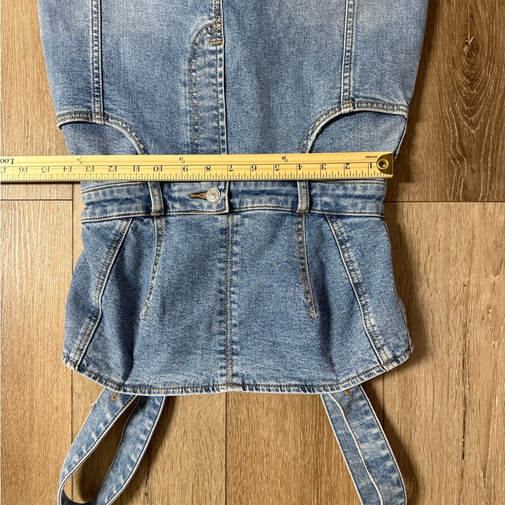 7 For All Mankind Denim Blue Midi Dress - Picture 11 of 12